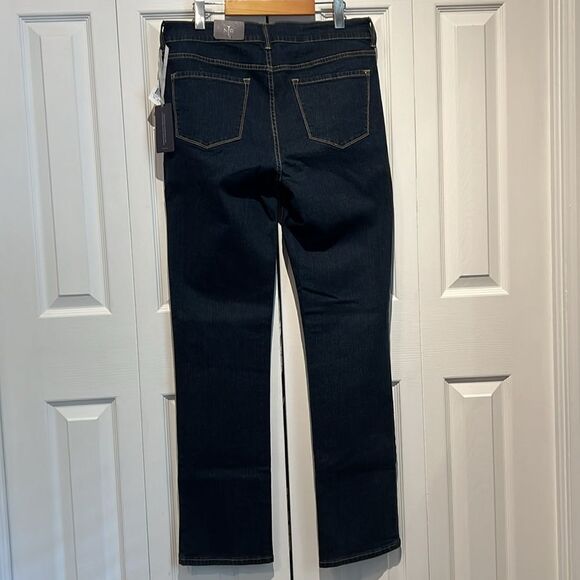 NYDJ Dark Wash High Rise Straight Leg Jeans Size 12 NWT‎ - Picture 6 of 13